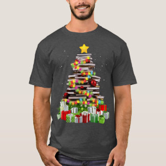 Book Lover Christmas Tree Bookworm Librarian Chris T-Shirt