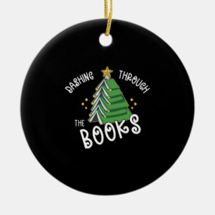 Book Lover Christmas Tree  Holiday Reading  Ceramic Tree Decoration