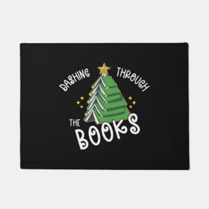 Book Lover Christmas Tree Holiday Reading Doormat
