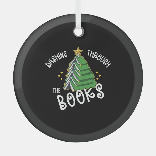 Book Lover Christmas Tree  Holiday Reading  Glass Tree Decoration (Front)