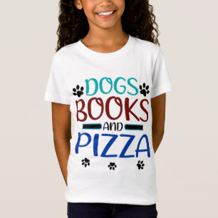 Book Lover Dogs Books and Pizza Loving Reader T-Shirt