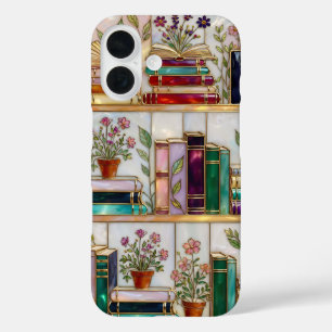 Book Lover Floral Bookshelf iPhone Case