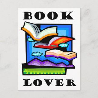 "Book Lover" - Flying books & pages for reading Postcard