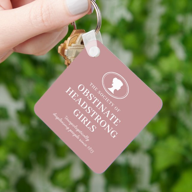 Book Lover Funny Literary Quote Pink Key Ring (Creator Uploaded)