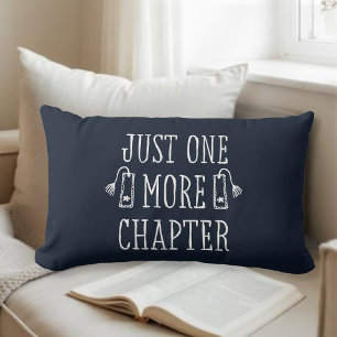 Book Lover Funny Saying Navy Blue Gift Lumbar Cushion