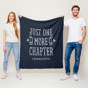 Book Lover Gift Funny Saying Navy Personalised Fleece Blanket
