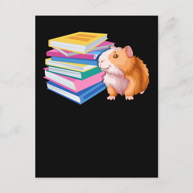 Book Lover Guinea Pig Reading Postcard (Front)