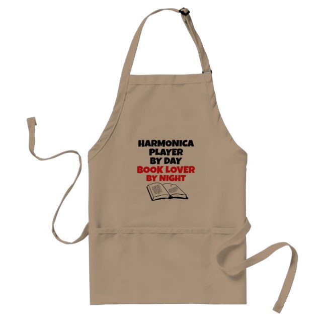 Book Lover Harmonica Player Standard Apron (Front)
