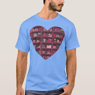 Book Lover Heart Bookworm Art Book Reading Design  T-Shirt