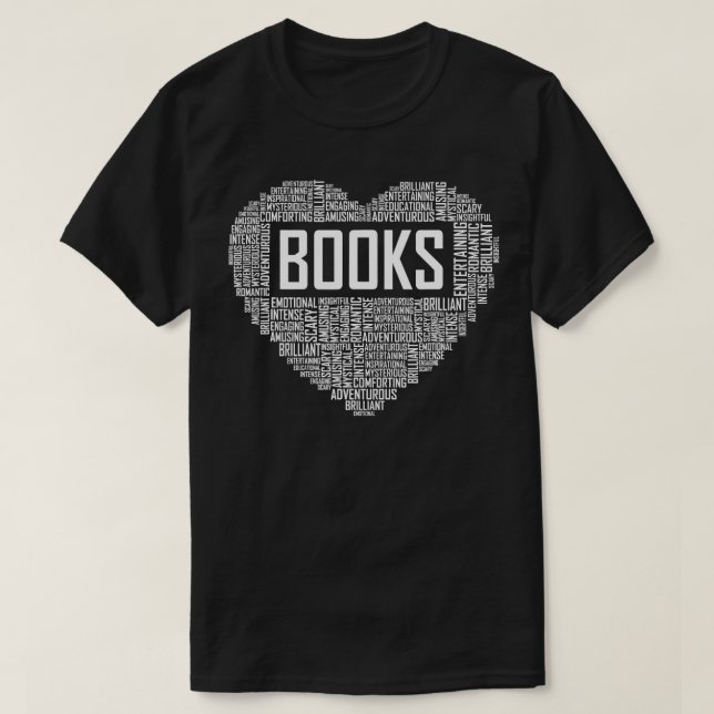 Book Lover Heart Gift Bookworm Gifts Love Reading  T-Shirt (Design Front)