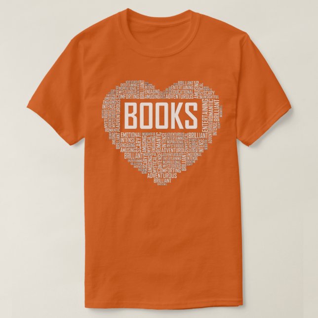 Book Lover Heart Gift Bookworm Gifts Love Reading  T-Shirt (Design Front)