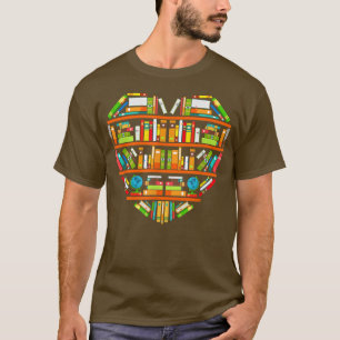 Book Lover Heart Women Girls Reading Teacher Libra T-Shirt