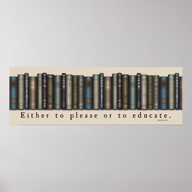 Book Lover Horace Quote Old Books Poster (Front)