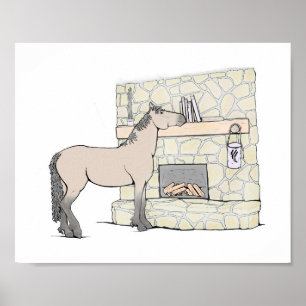 Book Lover Horse Art Print Reading Nook Decor