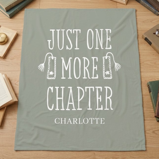 Book Lover Just One More Chapter Gift Fleece Blanket (Creator Uploaded)
