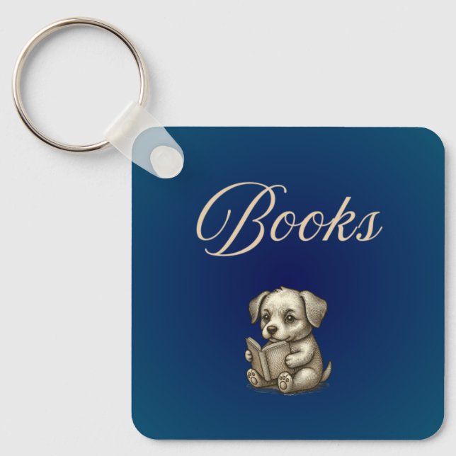 Book Lover Keychain Books the only therapy I need (Front)