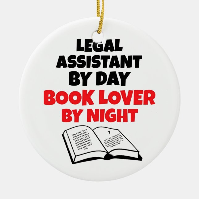 Book Lover Legal Assistant Ceramic Tree Decoration (Front)