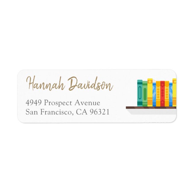Book Lover Librarian Bibliophile Return Address (Front)