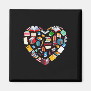 Book Lover Librarian Teacher Bookish Books Heart V Magnet