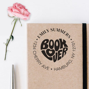Book Lover Library Booktok Return Address Rubber Stamp