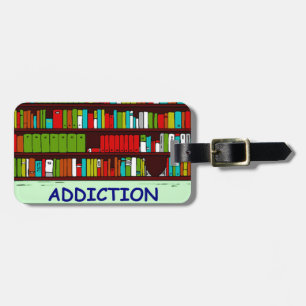 book lover luggage tag