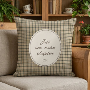Book Lover Monogram Gingham Cushion
