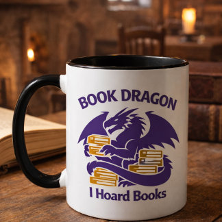 Book Lover Mug | Book Dragon I Hoard Books Coffee
