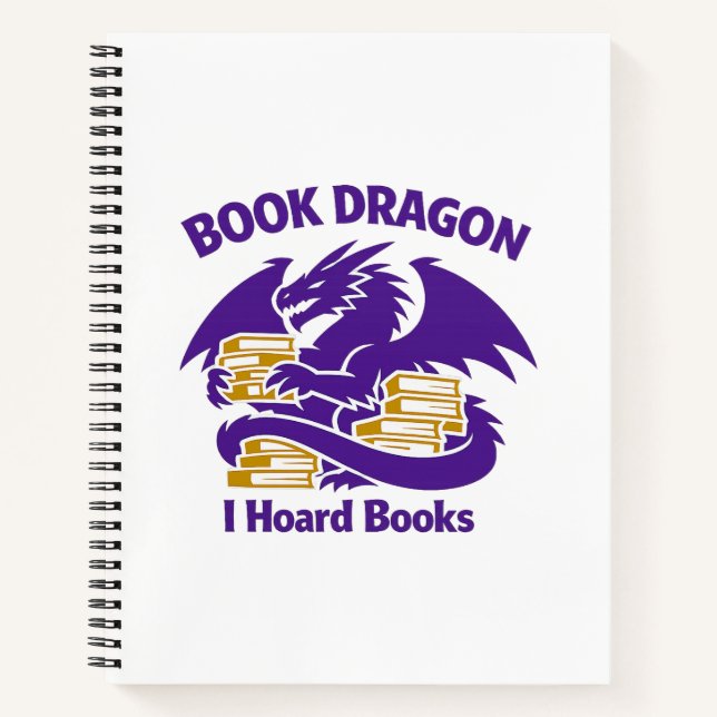 Book Lover Notebook | Book Dragon I Hoard Books Jo (Front)