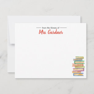 Book Lover Personalised Stationery Note Cards