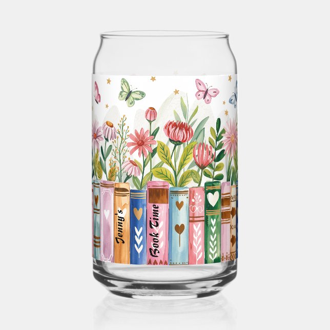 Book Lover Personalised Wrap Can Glass (Front)