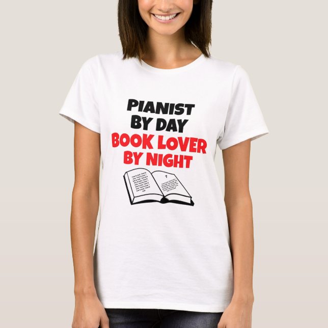 Book Lover Pianist T-Shirt (Front)
