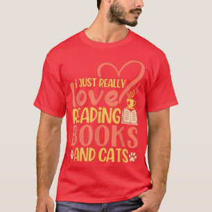 Book Lover Quote Cat Lover Pun Book Reading Tet De T-Shirt