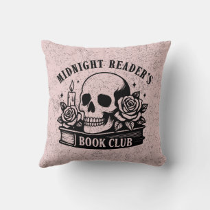 Book Lover Quote For Readers Skull Cushion