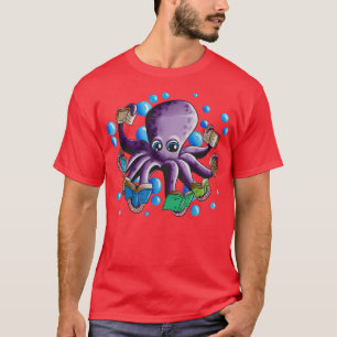 Book Lover Read Book Squid Octopus Loves Books T-Shirt