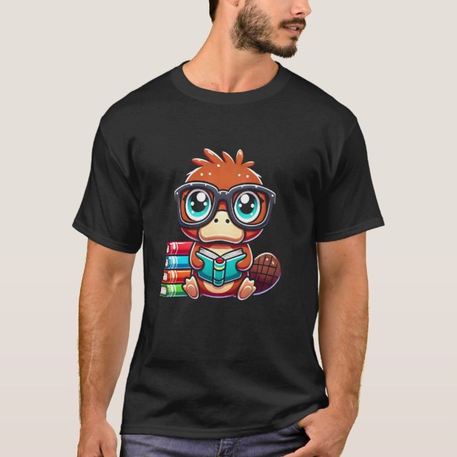 Book Lover Reading Platypus T-Shirt (Front)