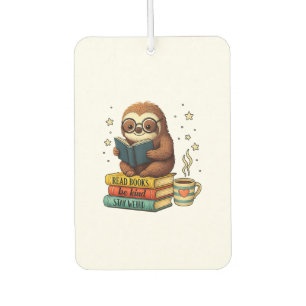Book Lover Sloth Reading Bookish Library Read Book Car Air Freshener