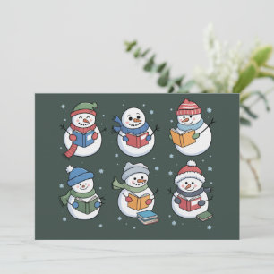 Book Lover Snowman Reading Gift Teacher Winter Invitation