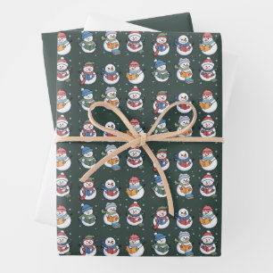 Book Lover Snowman Reading Gift Teacher Winter Wrapping Paper Sheet