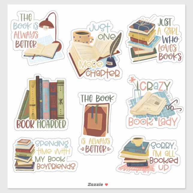 Book Lover Stickers (Sheet)