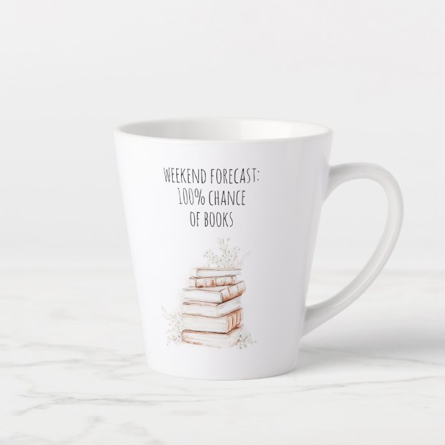 Book Lover Typography  Latte Mug (Right)