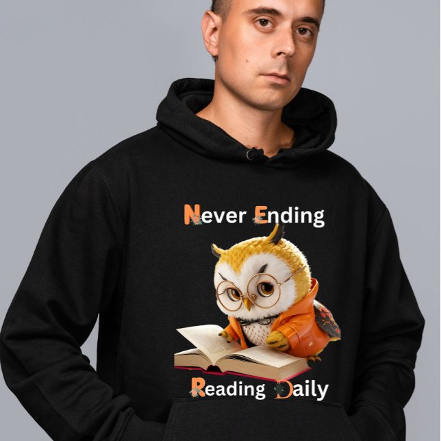 Book Lover Wise Owl  Hoodie (Creator Uploaded)