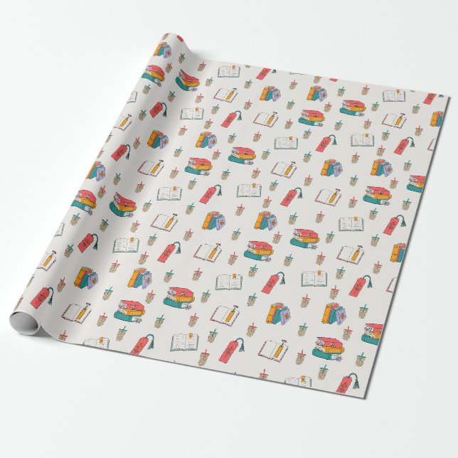 Book Lover Wrapping Paper (Unrolled)