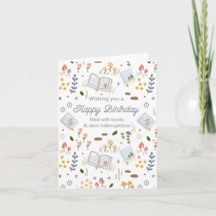 Book Lovers Birthday Card Floral 