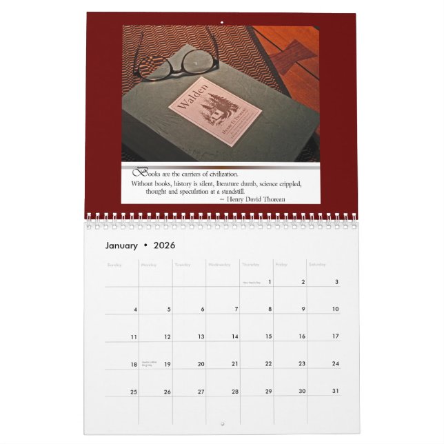 Book lovers calendar (Jan 2026)