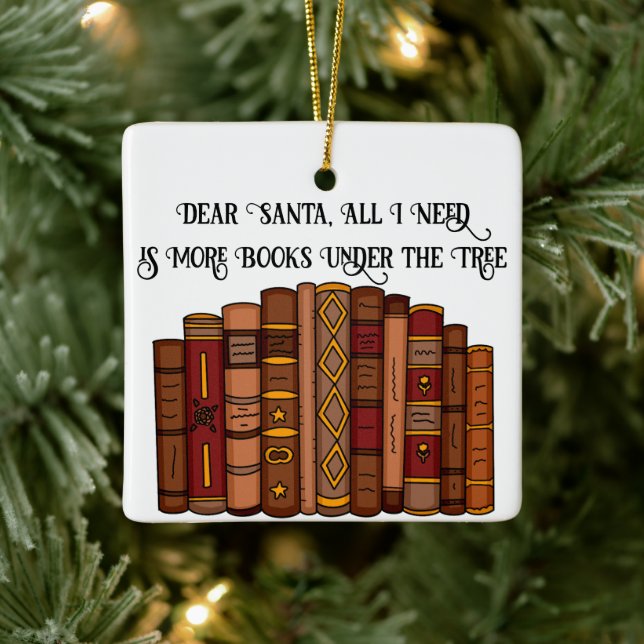 Book Lover's Christmas Ceramic Ornament (Tree)
