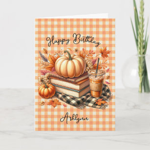 Book Lovers Coffee Pumpkin Spice Birthday  Card