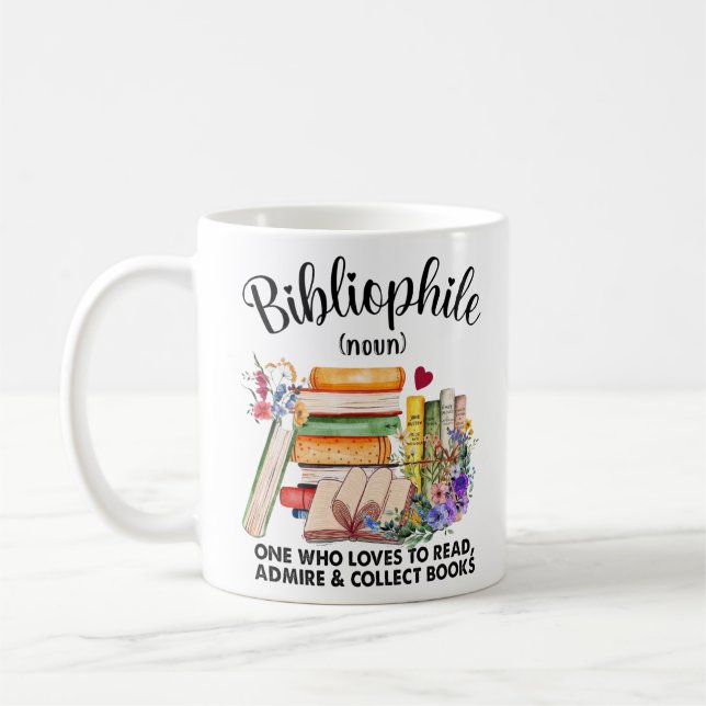Book Lover's Definition - Bibliophile Coffee Mug (Left)
