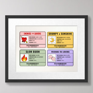 Book Lover's Fun Romance Tropes Poster