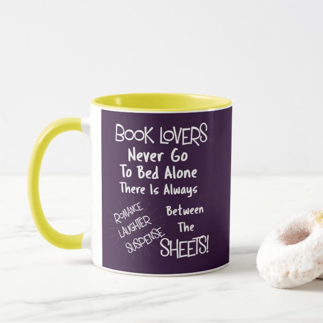 Book Lovers Funny Text Quote Mug (With Donut)