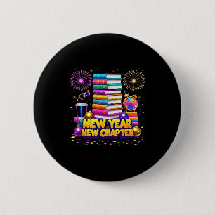 Book Lovers Happy New Year Chapter 2026 Bookworm F 6 Cm Round Badge